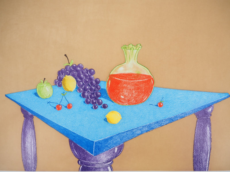 George CONDO : La table, Gravure originale (photo de détail 5) - Crédit photo : Galerie Art.Paris