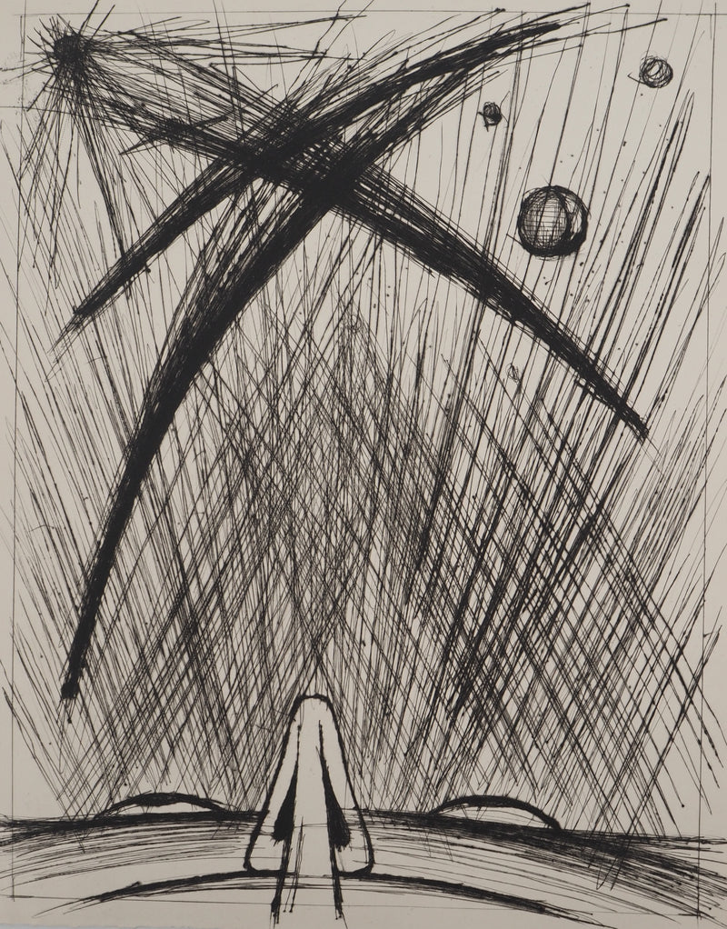 Bernard BUFFET : Contemplation du cosmos, Gravure originale