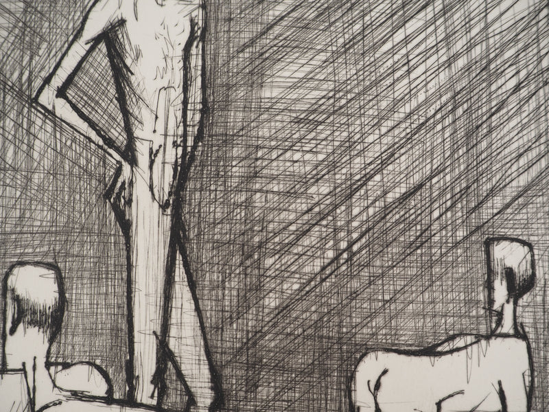 Bernard BUFFET : Les hommes de la Lune, Gravure originale