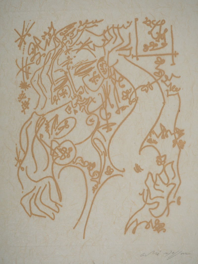 André MASSON : Le baiser et la caresse érophagienn, Gravure originale (photo de détail 3) - Crédit photo : Galerie Art.Paris