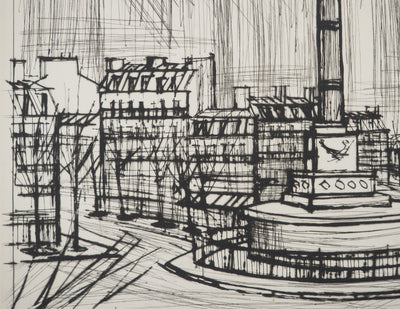 Bernard BUFFET : La place de la Bastille, Gravure originale (photo de détail 4) - Crédit photo : Galerie Art.Paris