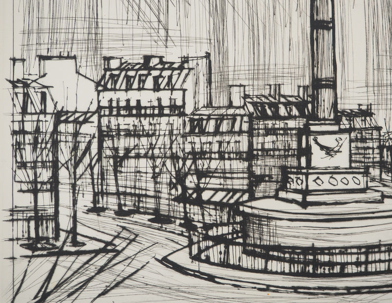Bernard BUFFET : La place de la Bastille, Gravure originale (photo de détail 4) - Crédit photo : Galerie Art.Paris
