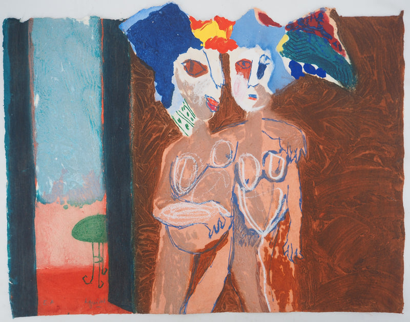 Henri GUIBAL : Le couple, Gravure originale (vue générale) - Crédit photo : Galerie Art.Paris