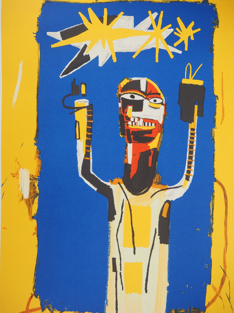Jean-Michel BASQUIAT : Signe de bienvenue, Lithographie signée