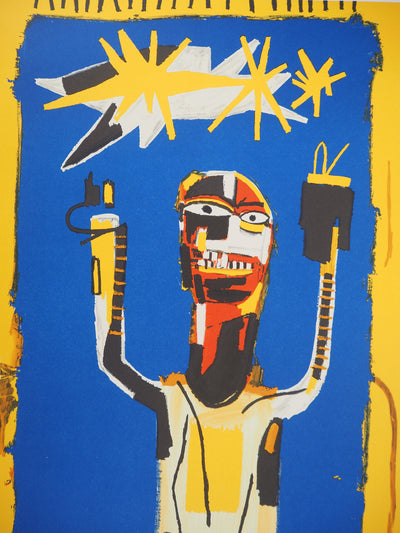 Jean-Michel BASQUIAT : Signe de bienvenue, Lithographie signée
