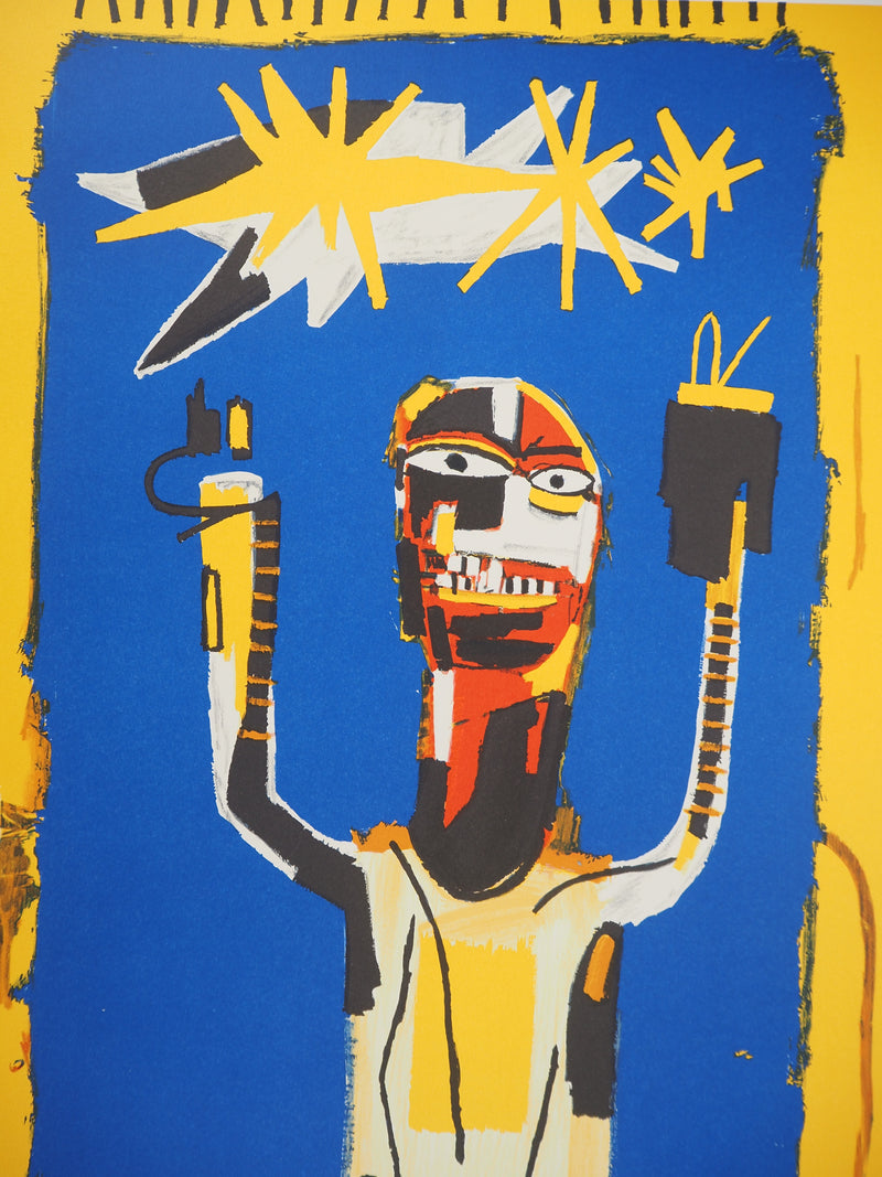 Jean-Michel BASQUIAT : Signe de bienvenue, Lithographie signée