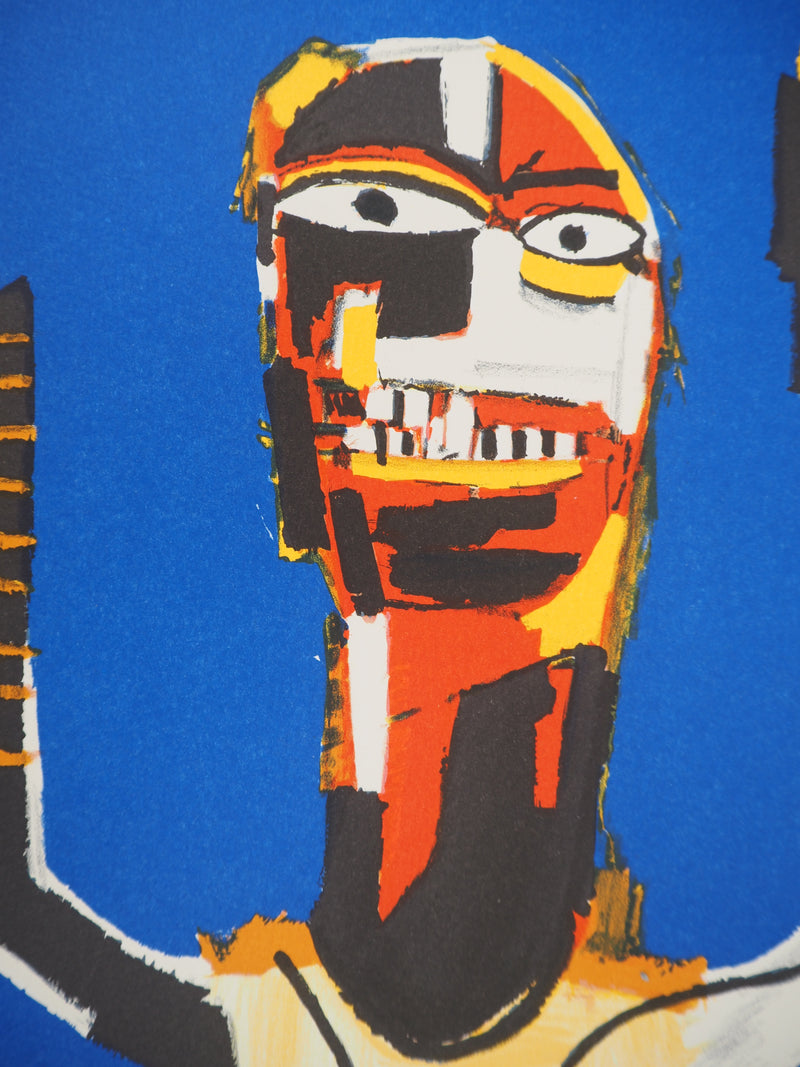 Jean-Michel BASQUIAT : Signe de bienvenue, Lithographie signée