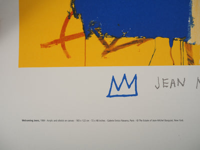 Jean-Michel BASQUIAT : Signe de bienvenue, Lithographie signée
