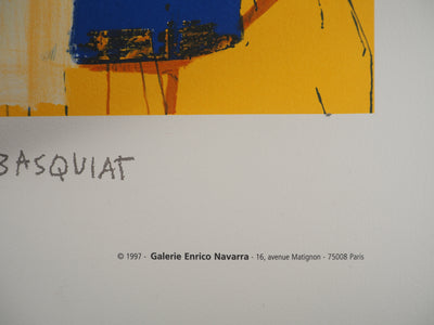Jean-Michel BASQUIAT : Signe de bienvenue, Lithographie signée