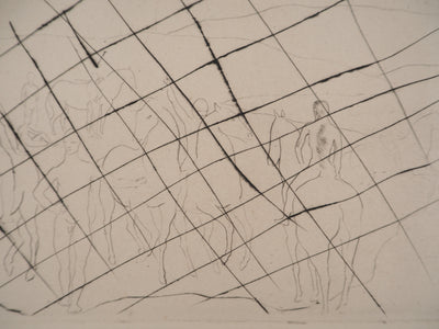 Pablo PICASSO : L'abreuvoir, Chevaux au bain, Gravure originale