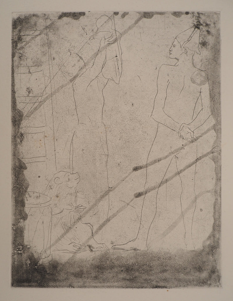 Pablo PICASSO : La Famille de saltimbanques au macaque, Gravure originale