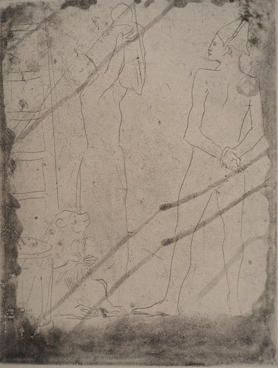 Pablo PICASSO : La Famille de saltimbanques au macaque, Gravure originale