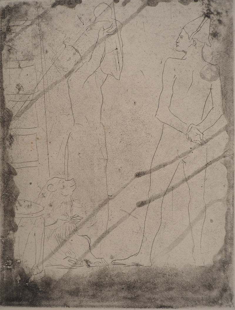 Pablo PICASSO : La Famille de saltimbanques au macaque, Gravure originale
