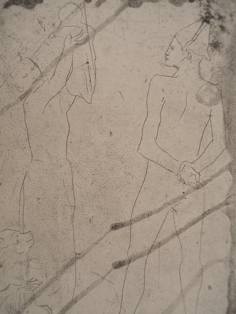 Pablo PICASSO : La Famille de saltimbanques au macaque, Gravure originale