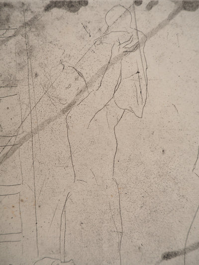 Pablo PICASSO : La Famille de saltimbanques au macaque, Gravure originale