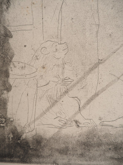 Pablo PICASSO : La Famille de saltimbanques au macaque, Gravure originale