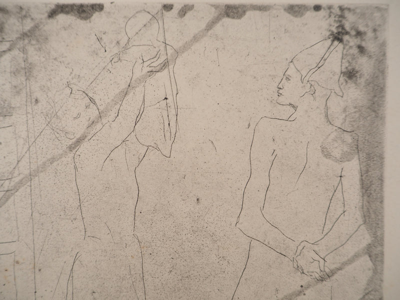 Pablo PICASSO : La Famille de saltimbanques au macaque, Gravure originale