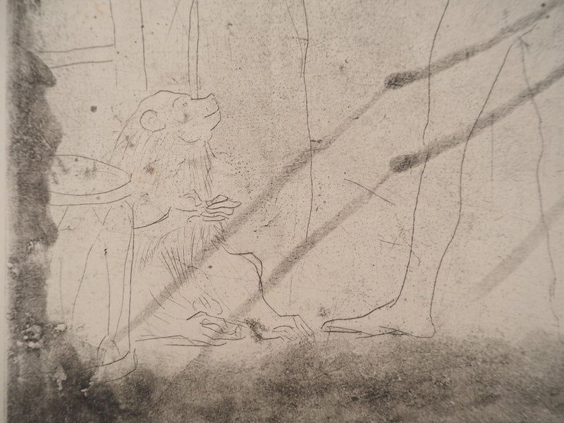 Pablo PICASSO : La Famille de saltimbanques au macaque, Gravure originale