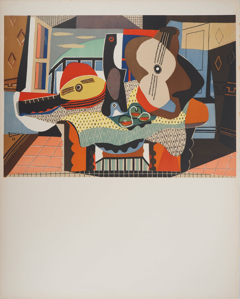 Pablo PICASSO : Mandoline et Guitare, Lithographie signée