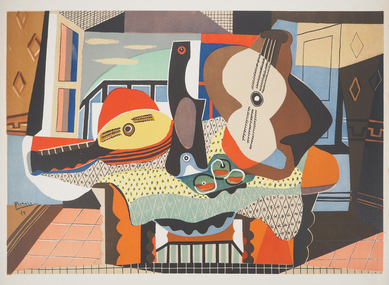 Pablo PICASSO : Mandoline et Guitare, Lithographie signée