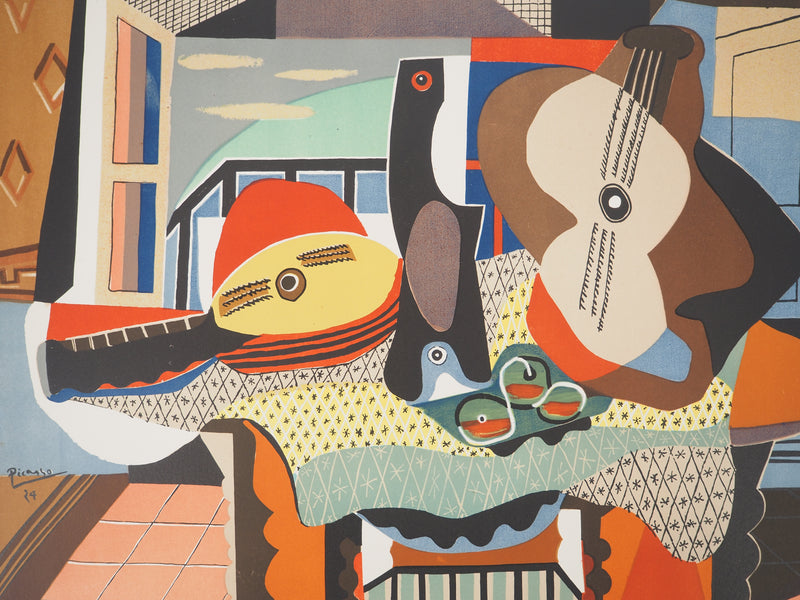 Pablo PICASSO : Mandoline et Guitare, Lithographie signée