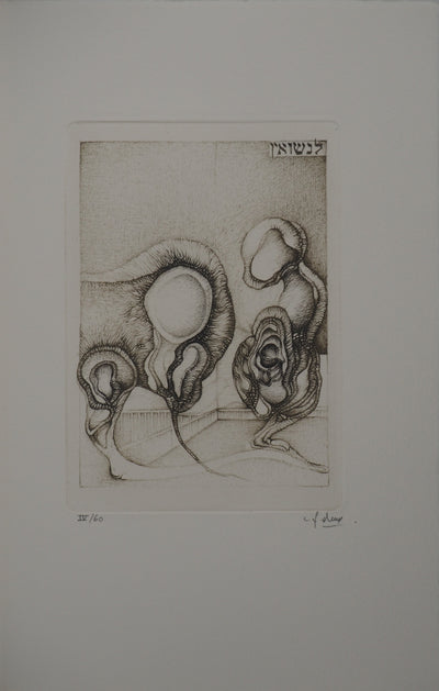 Fred DEUX : Les noces, Gravure originale (vue générale) - Crédit photo : Galerie Art.Paris