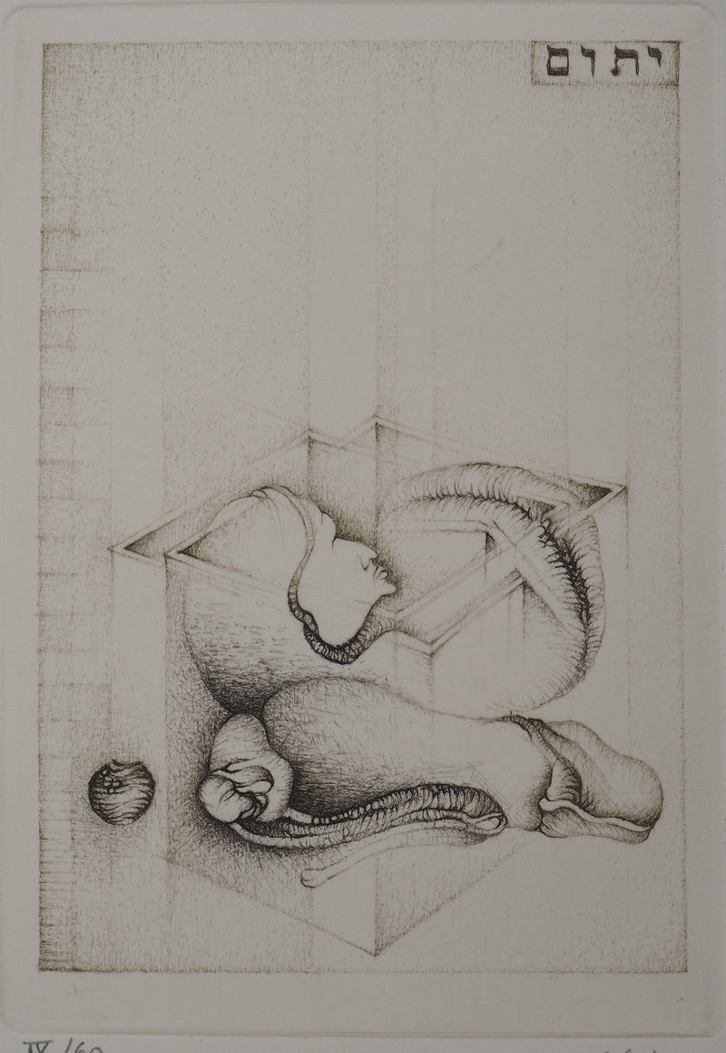 Fred DEUX : Orphelin, Gravure originale (photo de détail 2) - Crédit photo : Galerie Art.Paris