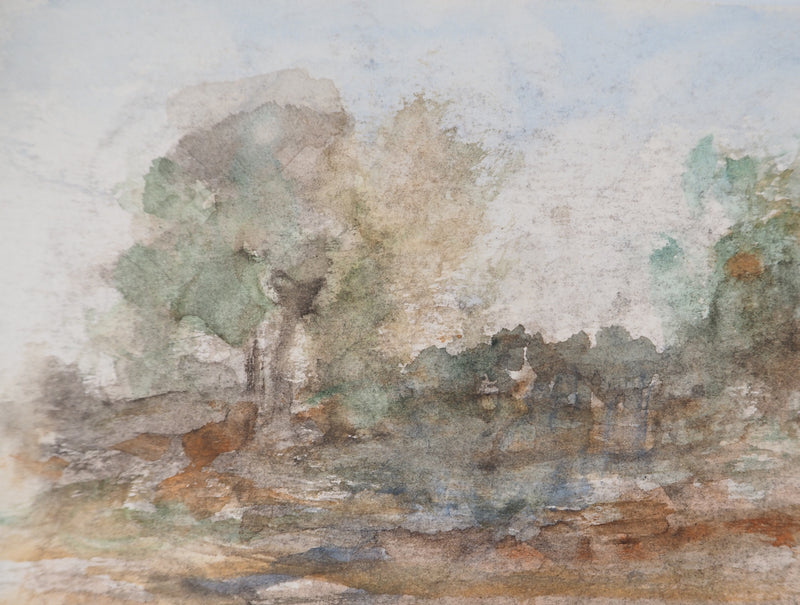 Gilbert PASTOR : Futaies encadrants des buissons , Aquarelle originale (photo de détail 3) - Crédit photo : Galerie Art.Paris