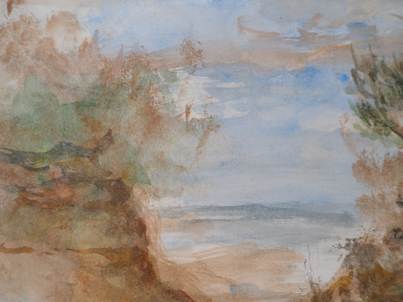 Gilbert PASTOR : Vue sur la mer Méditerranée  , Aquarelle originale (photo de détail 4) - Crédit photo : Galerie Art.Paris