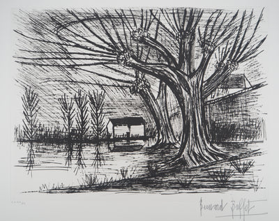 Bernard BUFFET : La maison sur le lac, Gravure originale (photo de détail 3) - Crédit photo : Galerie Art.Paris