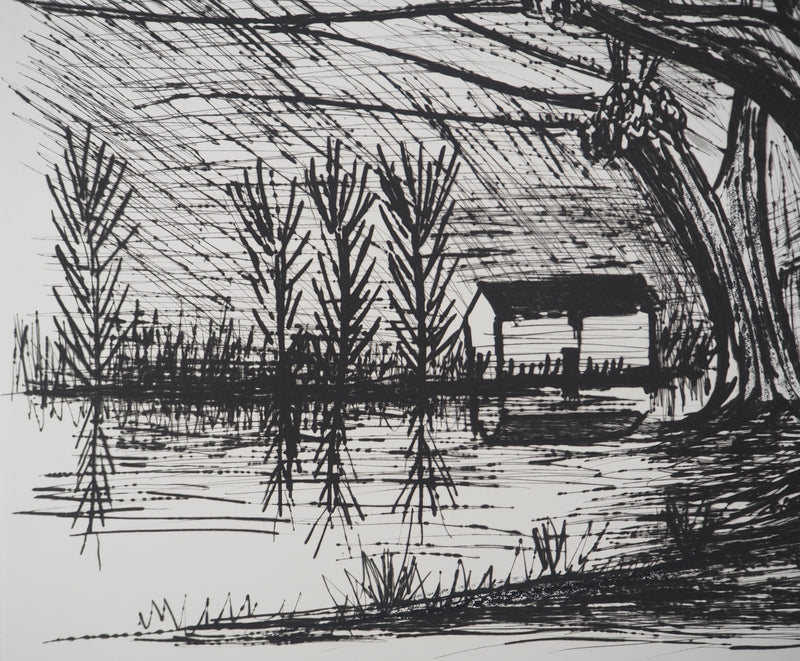 Bernard BUFFET : La maison sur le lac, Gravure originale (photo de détail 6) - Crédit photo : Galerie Art.Paris