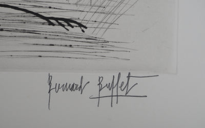 Bernard BUFFET : Les sauterelles, Gravure originale (photo de détail 2) - Crédit photo : Galerie Art.Paris