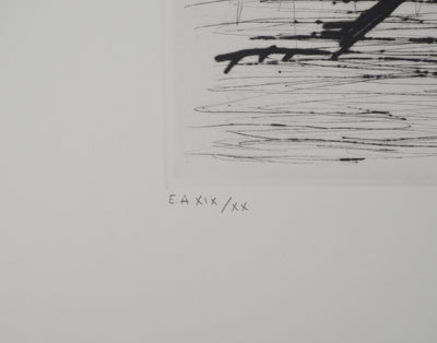 Bernard BUFFET : Les sauterelles, Gravure originale (photo de détail 7) - Crédit photo : Galerie Art.Paris