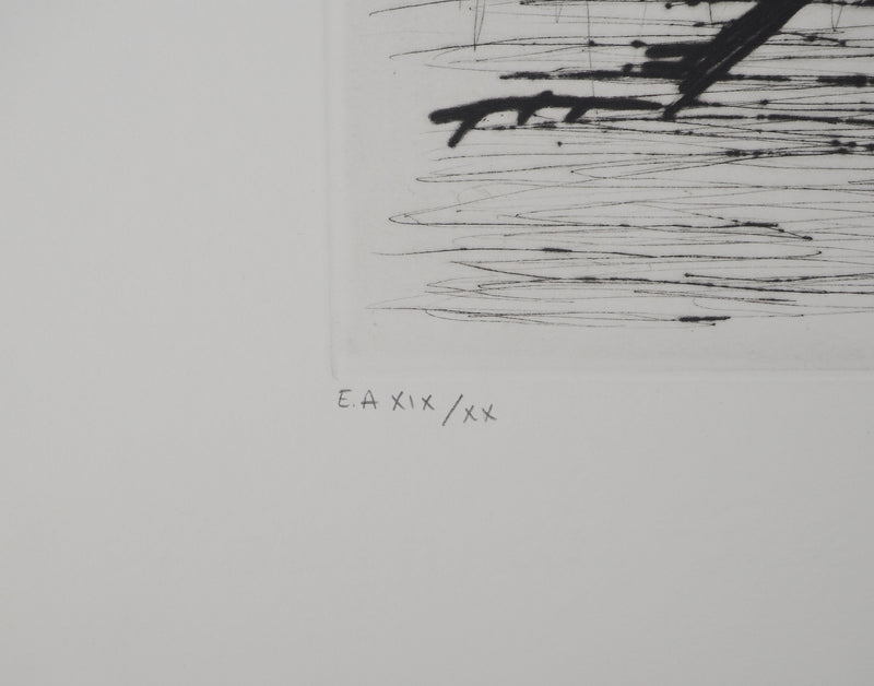 Bernard BUFFET : Les sauterelles, Gravure originale (photo de détail 7) - Crédit photo : Galerie Art.Paris