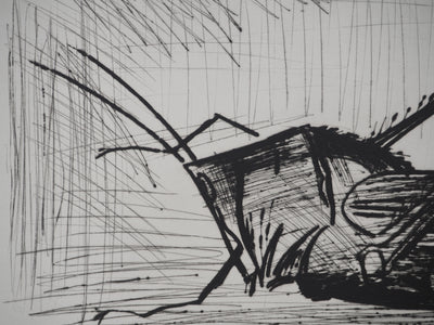 Bernard BUFFET : Les sauterelles, Gravure originale (photo de détail 5) - Crédit photo : Galerie Art.Paris