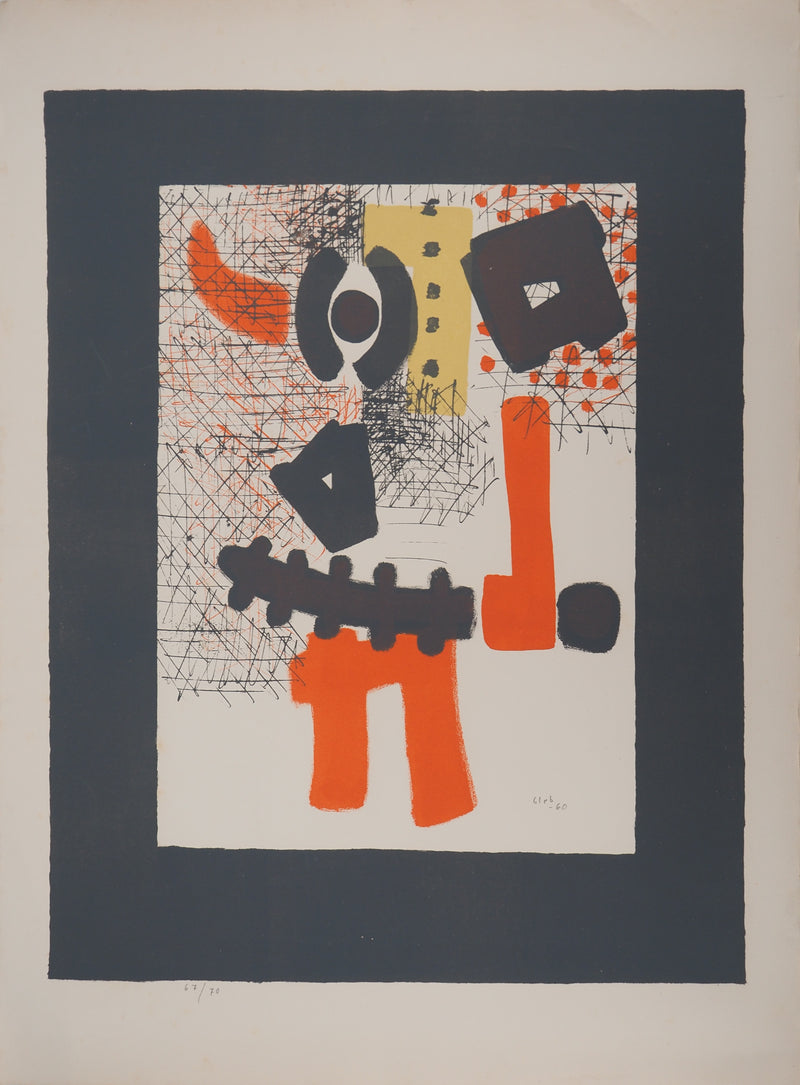 Thomas GLEB : Le guerrier, Lithographie originale (vue générale) - Crédit photo : Galerie Art.Paris
