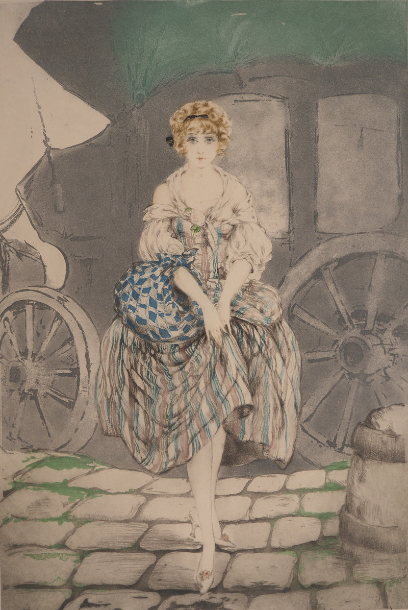 Louis ICART : Portrait de Manon, Gravure originale (photo de détail 3) - Crédit photo : Galerie Art.Paris