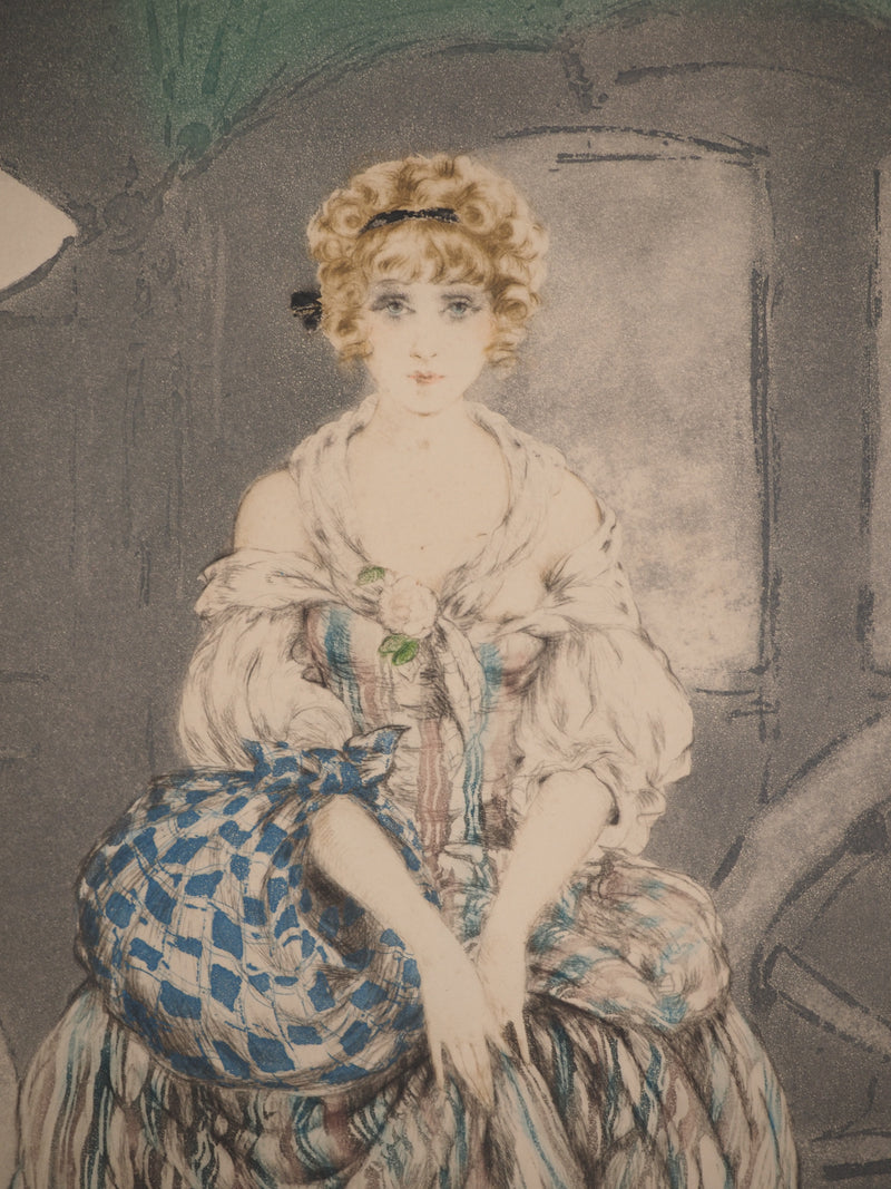 Louis ICART : Portrait de Manon, Gravure originale (photo de détail 4) - Crédit photo : Galerie Art.Paris