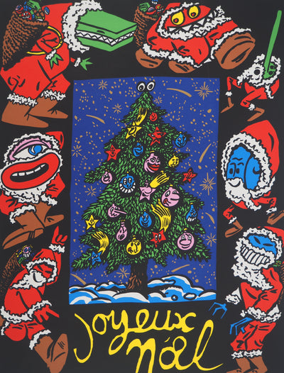 Hervé DI ROSA : Joyeux Noël, Sérigraphie originale (photo de détail 3) - Crédit photo : Galerie Art.Paris