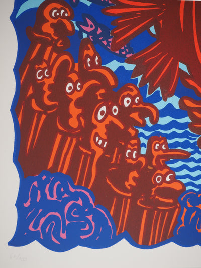 Hervé DI ROSA : Le poisson rouge, Sérigraphie originale (photo de détail 4) - Crédit photo : Galerie Art.Paris