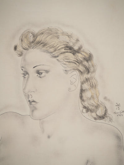 Léonard Tsuguharu FOUJITA : Jeune femme blonde, Héliogravure originale (photo de détail 4) - Crédit photo : Galerie Art.Paris