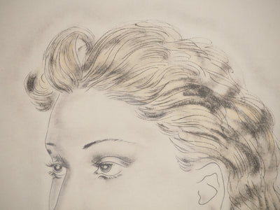 Léonard Tsuguharu FOUJITA : Jeune femme blonde, Héliogravure originale (photo de détail 5) - Crédit photo : Galerie Art.Paris