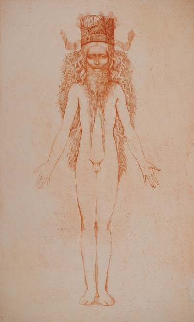 Ernst FUCHS : La Kabbale des origines : personnage, Gravure originale (photo de détail 3) - Crédit photo : Galerie Art.Paris