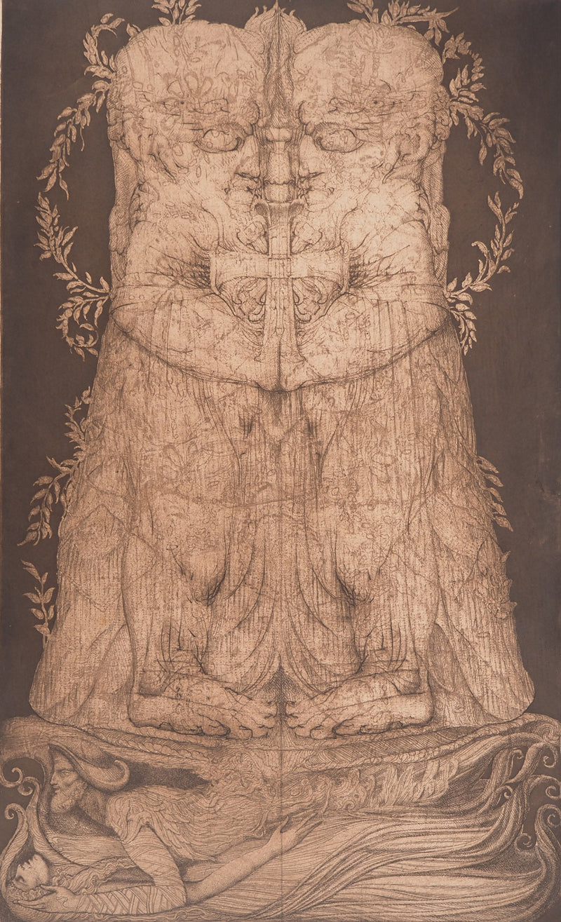 Ernst FUCHS : La Kabbale des origines : la couronne, Gravure originale (photo de détail 3) - Crédit photo : Galerie Art.Paris