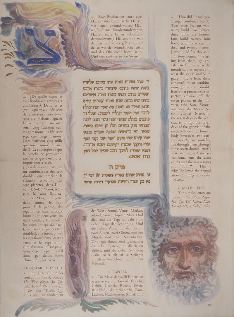 Ernst FUCHS : La Kabbale des origines : le chiffre sept, Lithographie originale (vue générale) - Crédit photo : Galerie Art.Paris