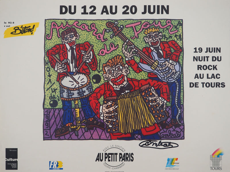 Robert COMBAS : Nuit du Rock, Aucard de tour, Quadrichromie originale signée