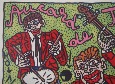 Robert COMBAS : Nuit du Rock, Aucard de tour, Quadrichromie originale signée