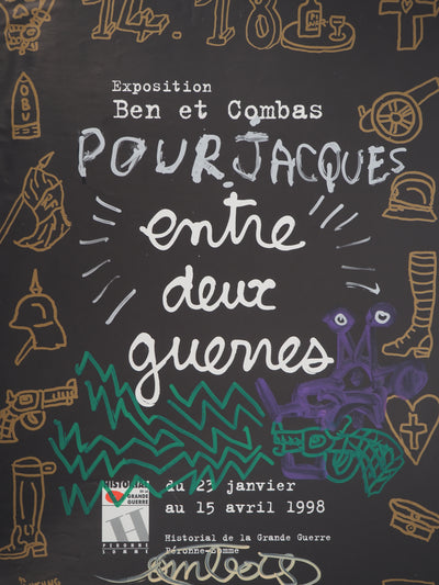Robert COMBAS : Entre deux guerres, Quadrichromie originale signée
