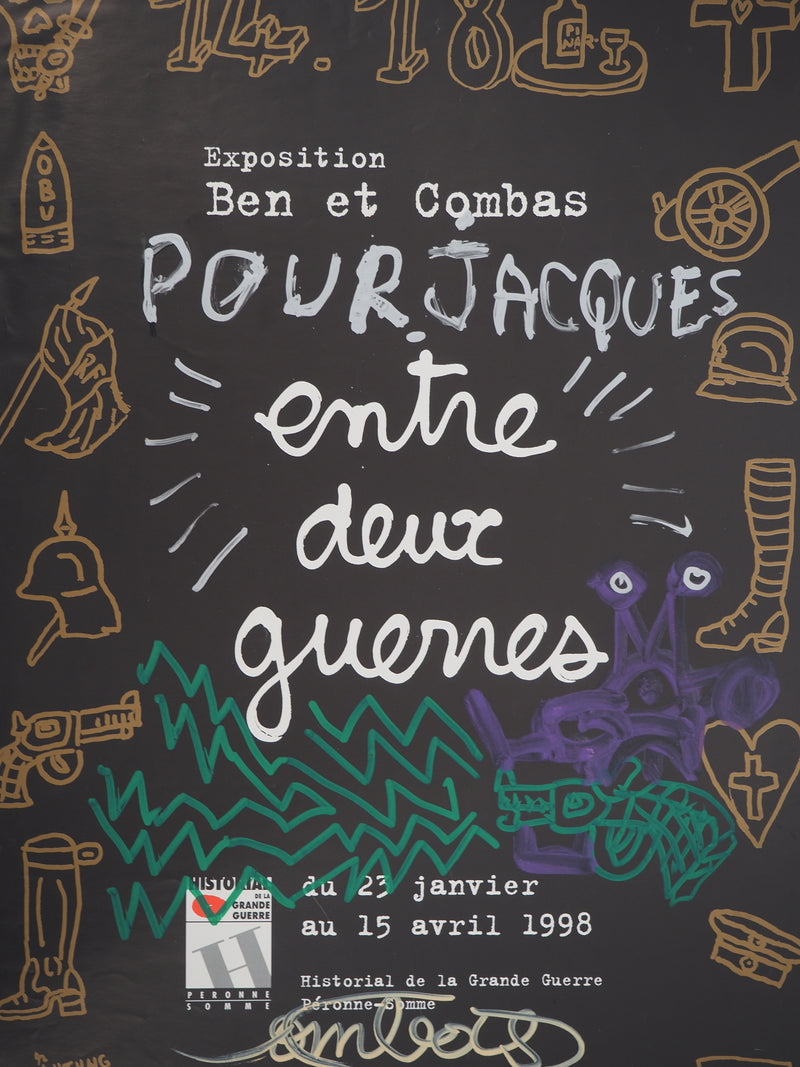 Robert COMBAS : Entre deux guerres, Quadrichromie originale signée