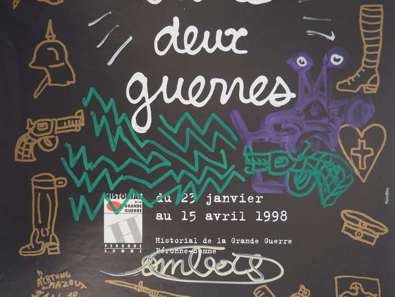 Robert COMBAS : Entre deux guerres, Quadrichromie originale signée